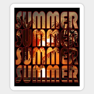 Summer Sunset in 80s Text Sticker